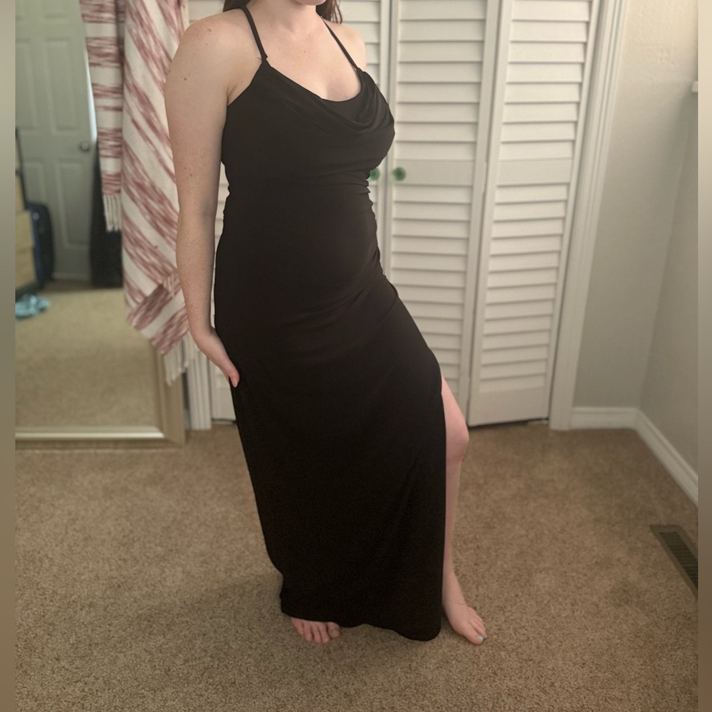 Black Dress with Leg Slit
